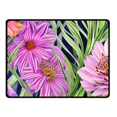 Cheerful Watercolors – Flowers Botanical One Side Fleece Blanket (small) by GardenOfOphir