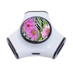 Cheerful Watercolors – Flowers Botanical 3-port Usb Hub by GardenOfOphir