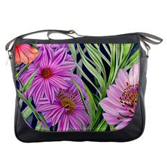 Cheerful Watercolors – Flowers Botanical Messenger Bag by GardenOfOphir