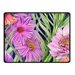 Cheerful Watercolors – Flowers Botanical Fleece Blanket (small) by GardenOfOphir