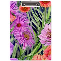 Cheerful Watercolors – Flowers Botanical A4 Acrylic Clipboard by GardenOfOphir