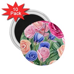 Cheerful Watercolor Flowers 2 25  Magnets (10 Pack)  by GardenOfOphir