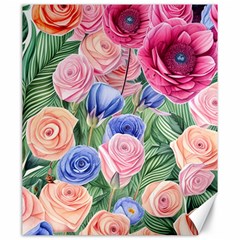 Cheerful Watercolor Flowers Canvas 20  X 24  by GardenOfOphir