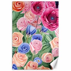 Cheerful Watercolor Flowers Canvas 20  X 30  by GardenOfOphir