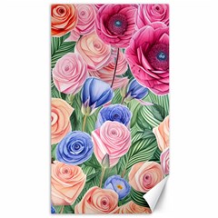 Cheerful Watercolor Flowers Canvas 40  X 72  by GardenOfOphir