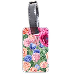 Cheerful Watercolor Flowers Luggage Tag (two Sides) by GardenOfOphir