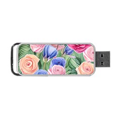 Cheerful Watercolor Flowers Portable Usb Flash (two Sides) by GardenOfOphir