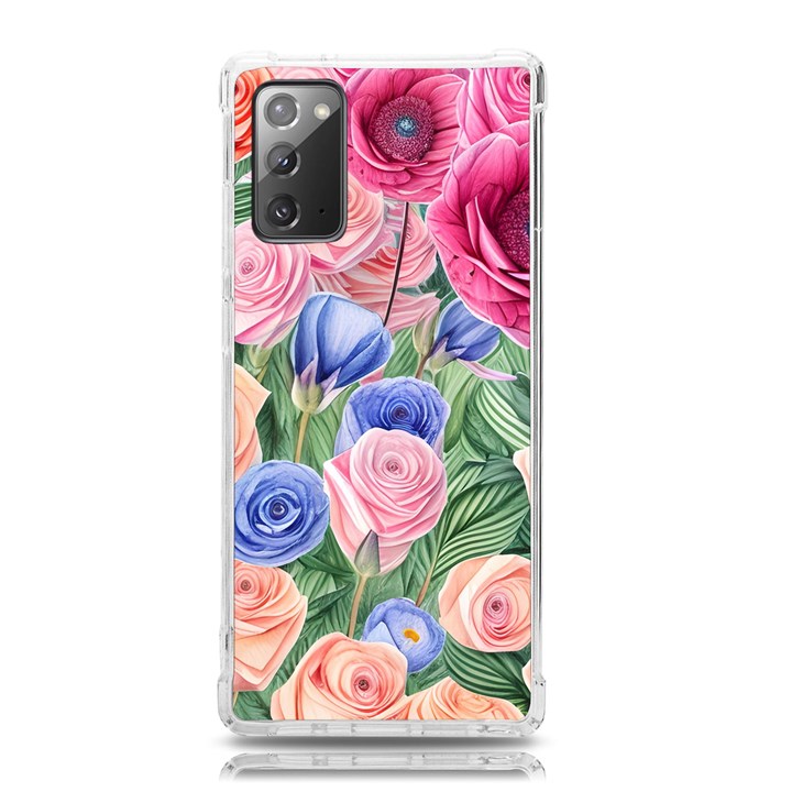 Cheerful Watercolor Flowers Samsung Galaxy Note 20 TPU UV Case