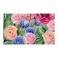 Cheerful Watercolor Flowers Banner And Sign 5  X 3  by GardenOfOphir