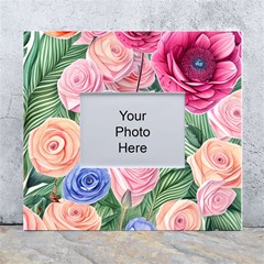 Cheerful Watercolor Flowers White Wall Photo Frame 5  X 7  by GardenOfOphir