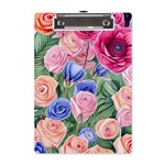 Cheerful Watercolor Flowers A5 Acrylic Clipboard Front