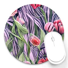 Charming Watercolor Flowers Round Mousepad by GardenOfOphir