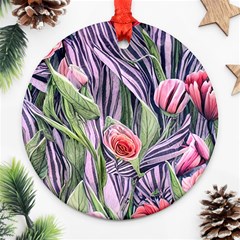 Charming Watercolor Flowers Ornament (round) by GardenOfOphir