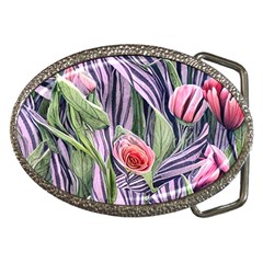 Charming Watercolor Flowers Belt Buckles by GardenOfOphir