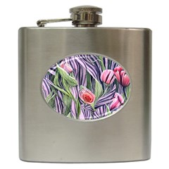 Charming Watercolor Flowers Hip Flask (6 Oz) by GardenOfOphir