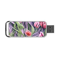 Charming Watercolor Flowers Portable Usb Flash (one Side) by GardenOfOphir