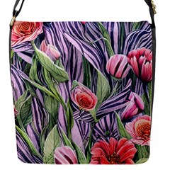 Charming Watercolor Flowers Flap Closure Messenger Bag (s) by GardenOfOphir