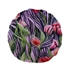 Charming Watercolor Flowers Standard 15  Premium Flano Round Cushions by GardenOfOphir