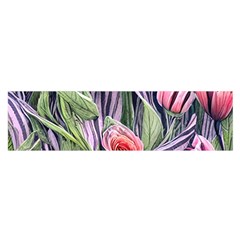 Charming Watercolor Flowers Oblong Satin Scarf (16  X 60 ) by GardenOfOphir