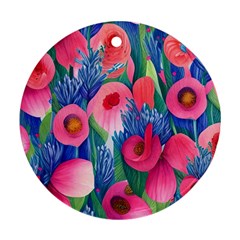 Celestial Watercolor Flowers Ornament (round) by GardenOfOphir