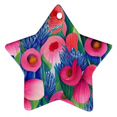 Celestial Watercolor Flowers Ornament (star)