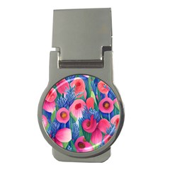 Celestial Watercolor Flowers Money Clips (round)  by GardenOfOphir