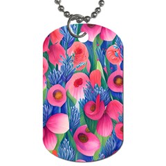 Celestial Watercolor Flowers Dog Tag (one Side) by GardenOfOphir