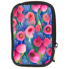 Celestial Watercolor Flowers Compact Camera Leather Case by GardenOfOphir