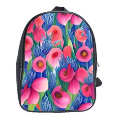 Celestial Watercolor Flowers School Bag (large) by GardenOfOphir