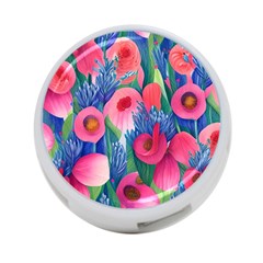 Celestial Watercolor Flowers 4-port Usb Hub (one Side) by GardenOfOphir