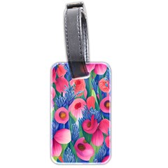 Celestial Watercolor Flowers Luggage Tag (two Sides) by GardenOfOphir