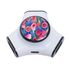 Celestial Watercolor Flowers 3-port Usb Hub by GardenOfOphir