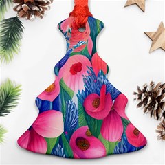 Celestial Watercolor Flowers Christmas Tree Ornament (two Sides)