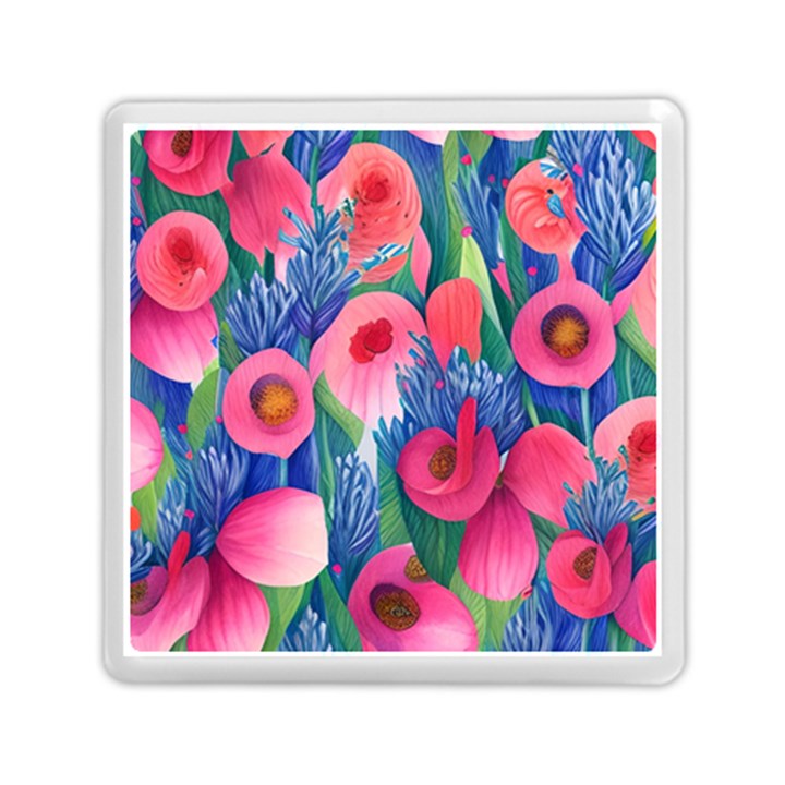 Celestial Watercolor Flowers Memory Card Reader (Square)