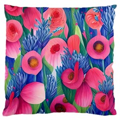 Celestial Watercolor Flowers Large Cushion Case (one Side) by GardenOfOphir