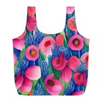 Celestial Watercolor Flowers Full Print Recycle Bag (L) Front