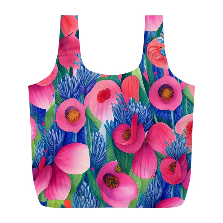 Celestial Watercolor Flowers Full Print Recycle Bag (L)