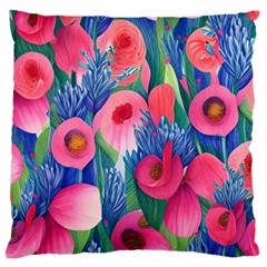 Celestial Watercolor Flowers Standard Premium Plush Fleece Cushion Case (two Sides) by GardenOfOphir