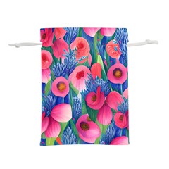 Celestial Watercolor Flowers Lightweight Drawstring Pouch (l) by GardenOfOphir