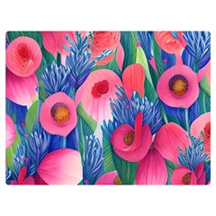 Celestial Watercolor Flowers One Side Premium Plush Fleece Blanket (extra Small)