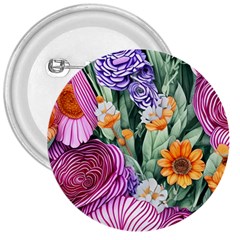 Captivating Watercolor Flowers 3  Buttons by GardenOfOphir