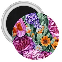 Captivating Watercolor Flowers 3  Magnets by GardenOfOphir