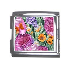 Captivating Watercolor Flowers Mega Link Italian Charm (18mm) by GardenOfOphir