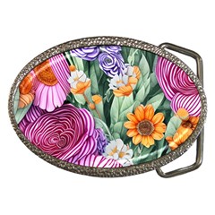 Captivating Watercolor Flowers Belt Buckles by GardenOfOphir