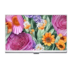 Captivating Watercolor Flowers Business Card Holder by GardenOfOphir