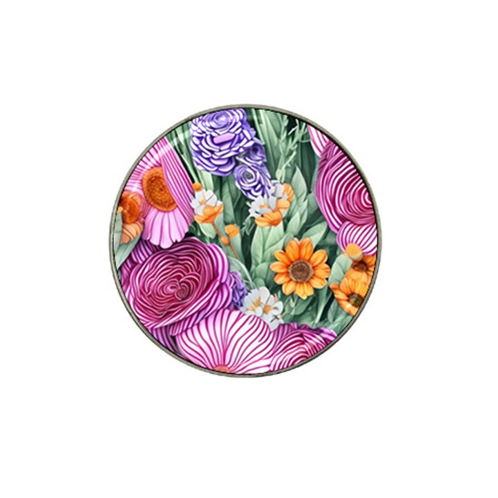 Captivating Watercolor Flowers Hat Clip Ball Marker (4 pack)