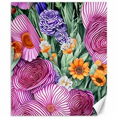 Captivating Watercolor Flowers Canvas 8  X 10  by GardenOfOphir