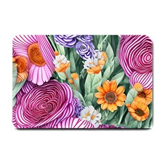 Captivating Watercolor Flowers Small Doormat by GardenOfOphir