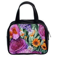 Captivating Watercolor Flowers Classic Handbag (two Sides) by GardenOfOphir