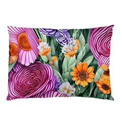 Captivating Watercolor Flowers Pillow Case by GardenOfOphir